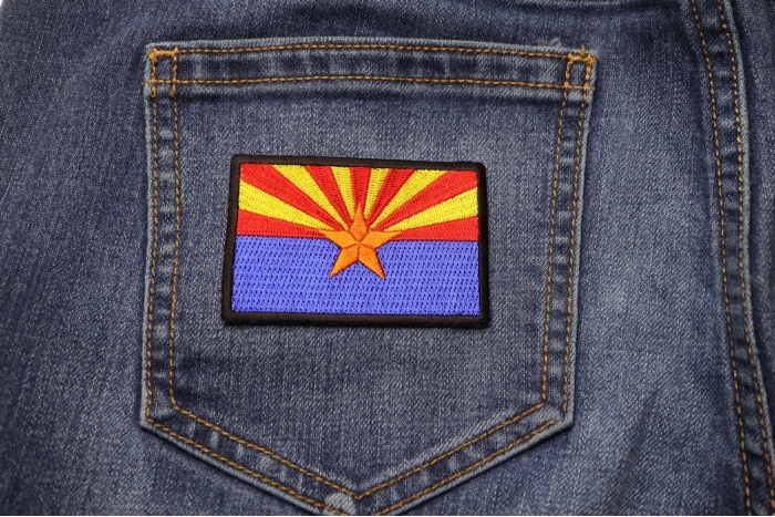 Arizona State Flag Patch shown on jeans