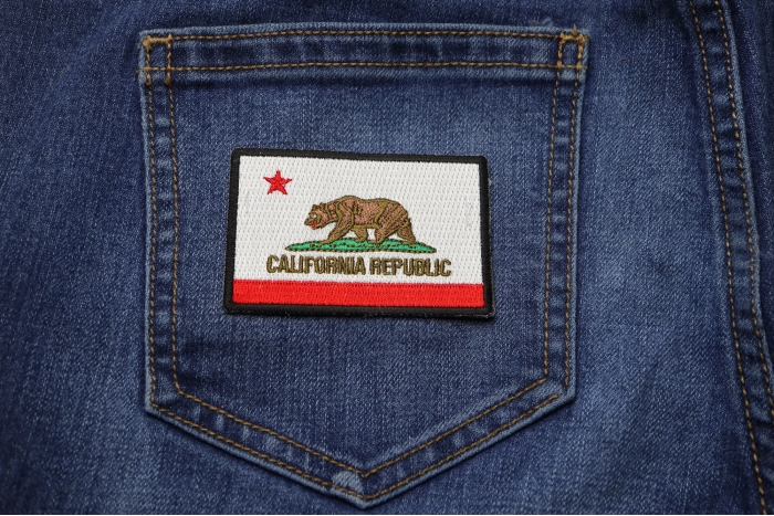 California Republic Flag Patch shown on jeans