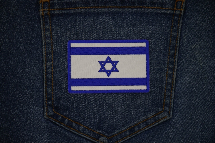 Israel Flag Patch shown on jeans