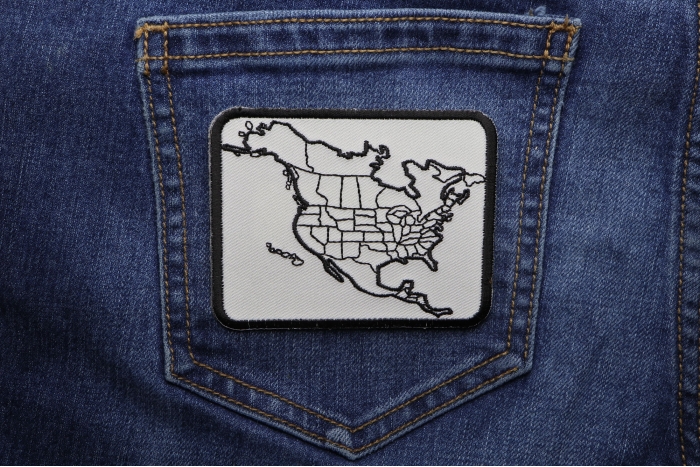 North America Color In Patch Small shown on jeans