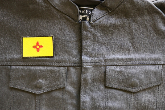 New Mexico State Flag Path shown on leather vest