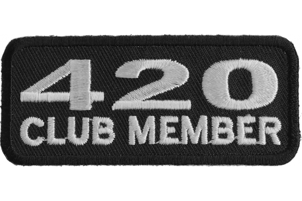 420 Club Member Iron On Patch 3" x 1.25" Marijuana Weed Stoner P1282 