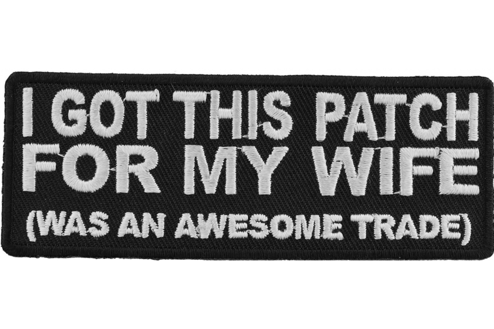 Embroidered Property Of An Awesome Wife Sew or Iron on Patch Biker Patch 