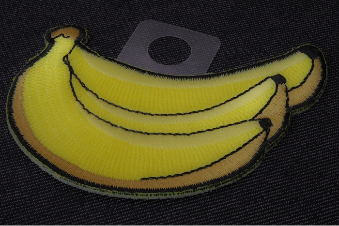 Bananas Funny Iron on Patch diagonal view