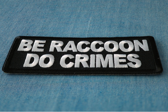 Be Raccoon Do Crimes Patch diagonal view