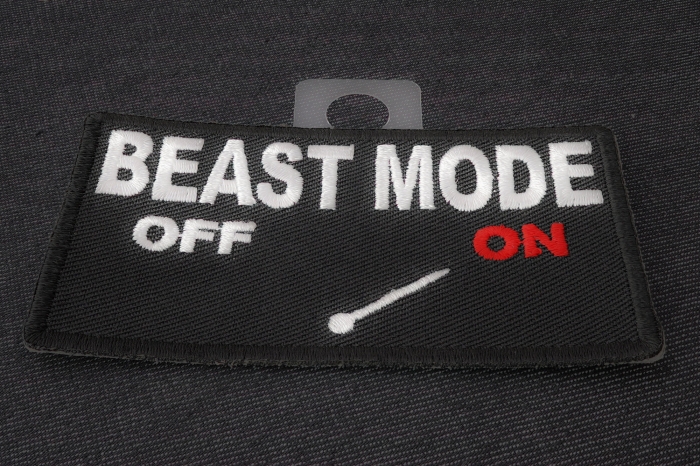 Beast Mode Mode On Funny Iron on Patch diagonal view