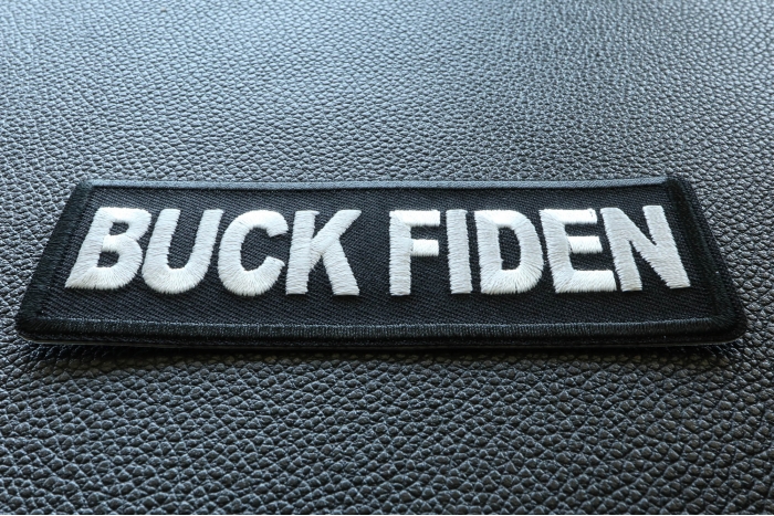 Buck Fiden Funny Iron on Patch diagonal view