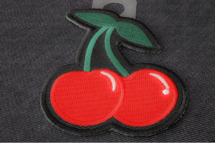 Cherry Funny Iron on Patch diagonal view