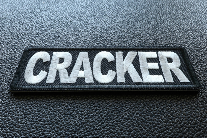 Cracker Funny Iron on Patch diagonal view
