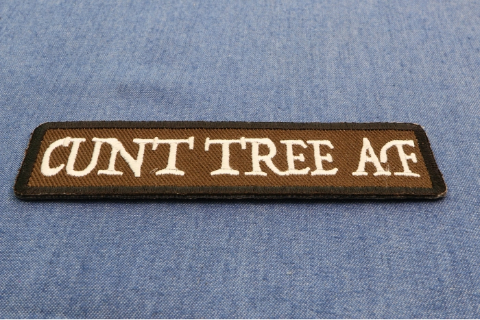 Cunt Tree AF Funny Iron on Patch diagonal view