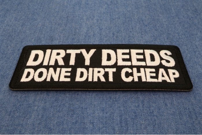 Dirty Deeds Done Dirt Cheap Patch diagonal view