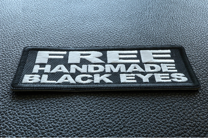 Free Handmade Black Eyes Patch diagonal view
