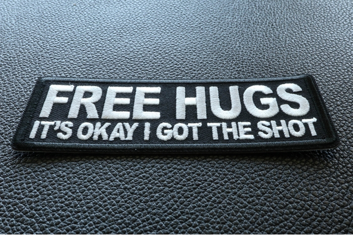 Free Hugs It's Okay I got the Shot Patch diagonal view
