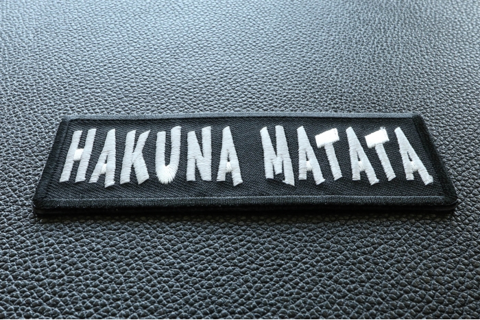 Hakuna Matata Funny Iron on Patch diagonal view