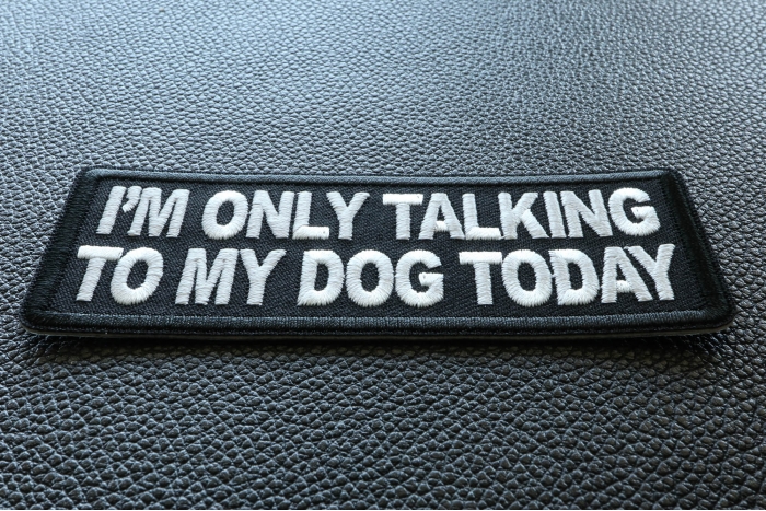 I'm Only Talking to My Dog Today Patch diagonal view
