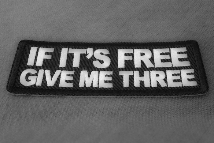 If It's free Give me Three Patch diagonal view