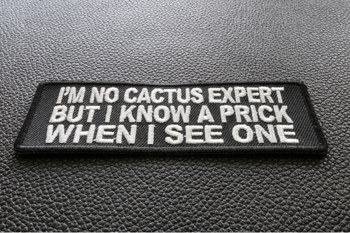 I'm No Cactus Expert Funny Iron on Patch diagonal view