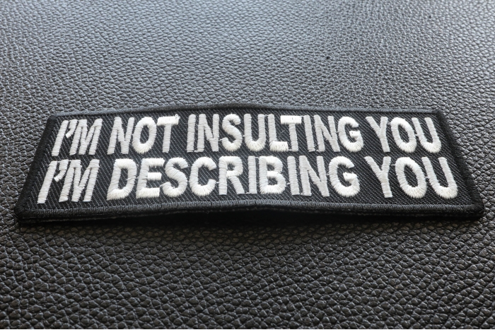 I'm Not Insulting You I'm Describing You Patch diagonal view