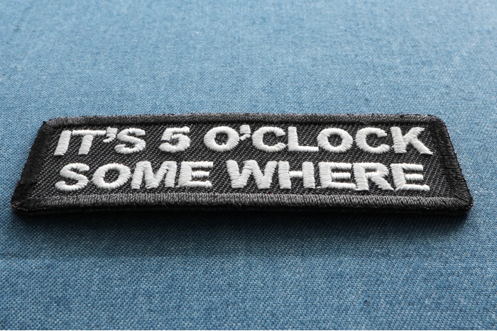 It's 5 O'Clock Somewhere Funny Patch diagonal view