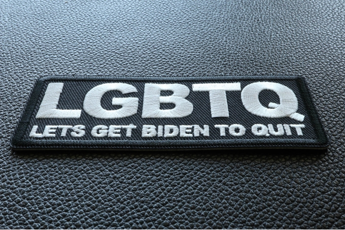 LGBTQ Lets Get Biden to Quit Funny Patch diagonal view