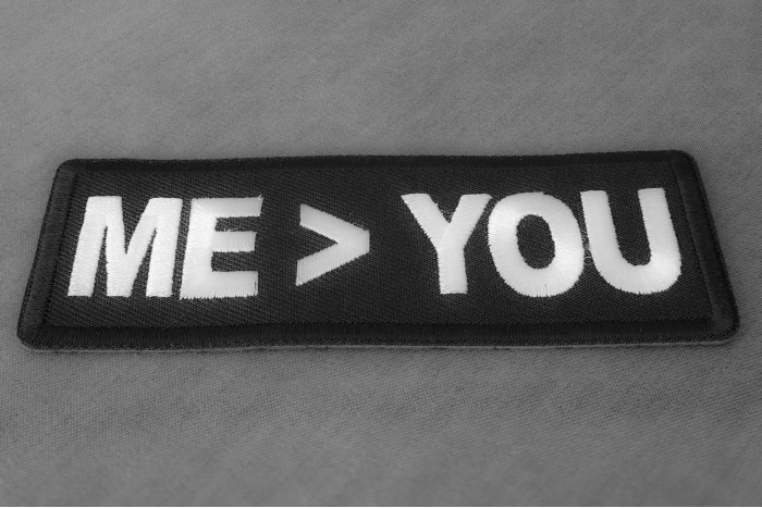 Me greater than you patch diagonal view