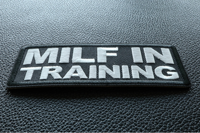 Milf in Training Funny Ladies Patch diagonal view