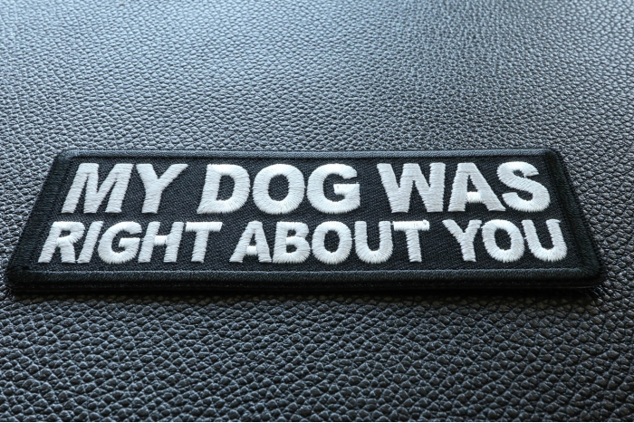 My Dog Was Right About You Patch diagonal view