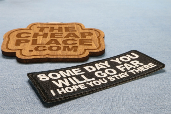 Some Day You Will Go Far, I Hope you Stay There Patch diagonal view