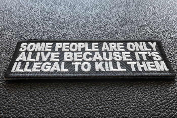 Some People Are Only Alive Funny Iron on Patch diagonal view