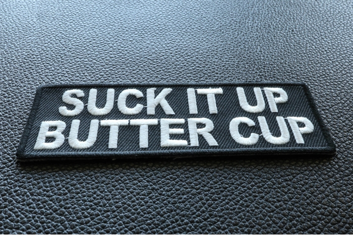 Suck It Up Butter Cup Patch diagonal view