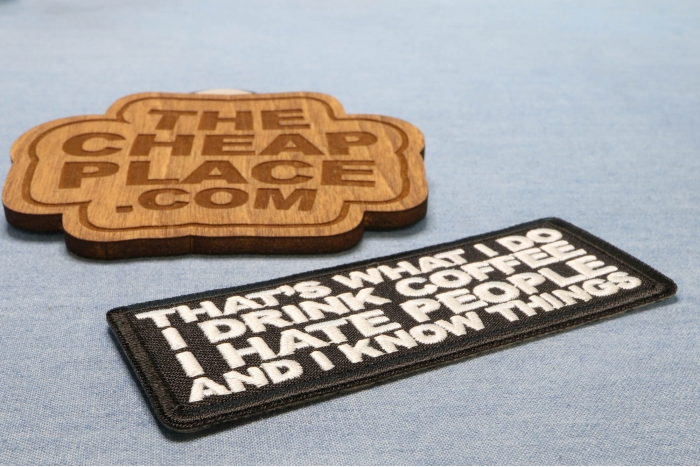 That's What I do I drink Doffee I hate People and I know things Patch diagonal view