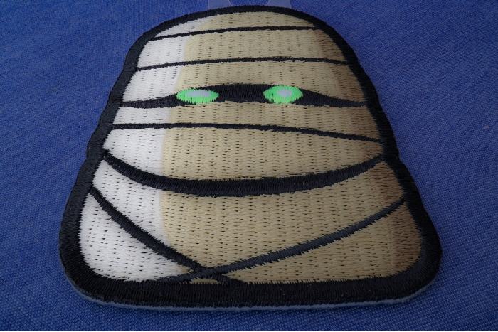 Wacky Mummy Iron on Funny Iron on Patch diagonal view