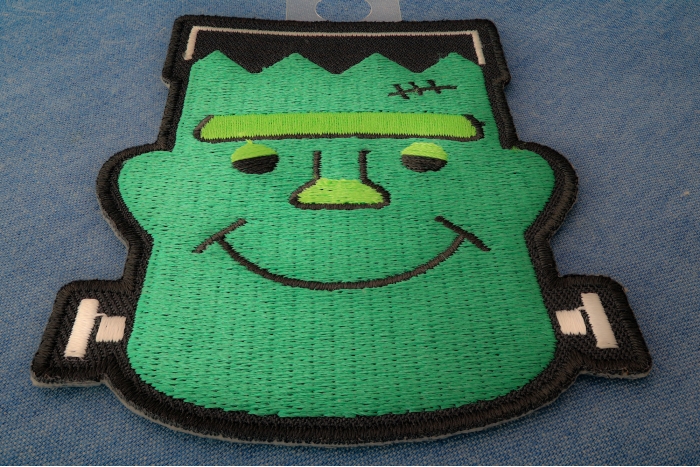 Whacky Frankenstein Funny Iron on Patch diagonal view
