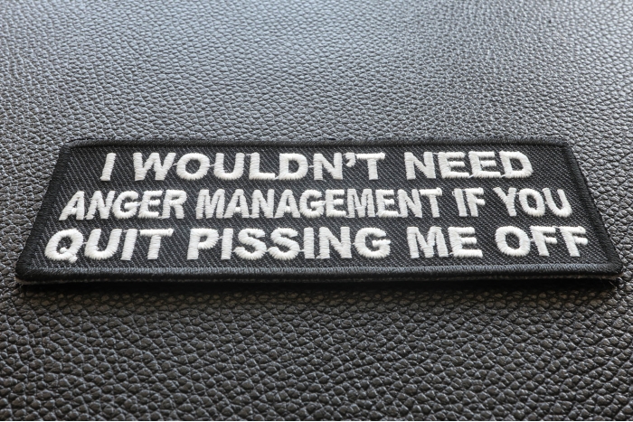 Wouldn't Need Anger Management Fun Funny Iron on Patch diagonal view