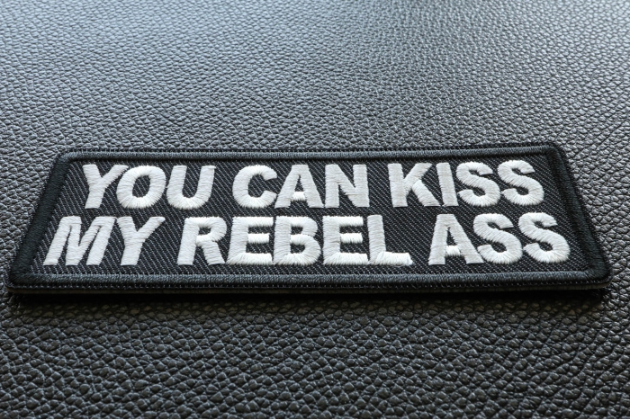 You Can Kiss My Rebel Ass Patch diagonal view