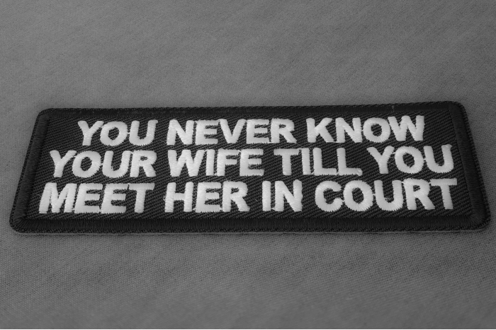 You never know your wife till you meet her in court patch diagonal view