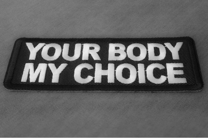 Your Body my Choice Patch diagonal view