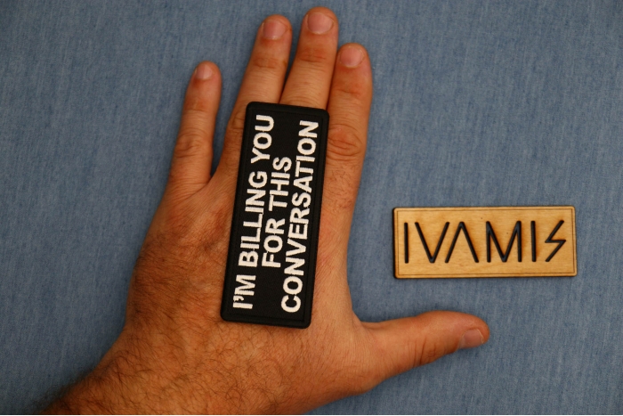 I'm Bulling you for this Conversation Patch, Funny Saying Patches, Sew or Iron on shown on hand for size comparison