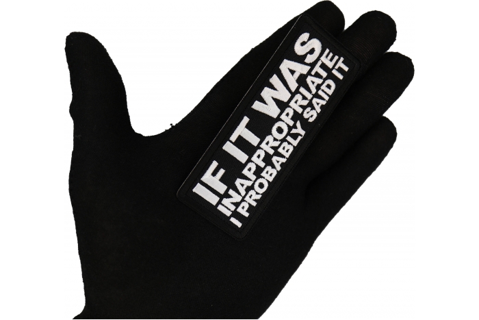 If it was inappropriate I probably Said it Patch shown on hand for size comparison