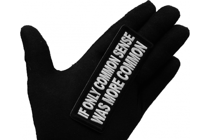 If Only Common Sense was more Common Patch, Funny Saying Patches, Sew or Iron on Patch shown on hand for size comparison