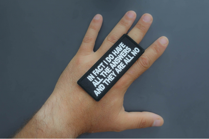 In fact I do have all the answers and they are all no patch shown on hand for size comparison