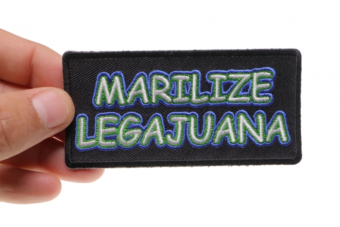 Marilize Legajuana Patch, Saying Patches shown on hand for size comparison
