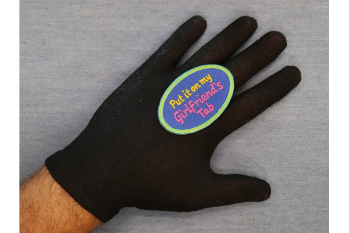 Put it on my Girlfriend's Tab Patch shown on hand for size comparison