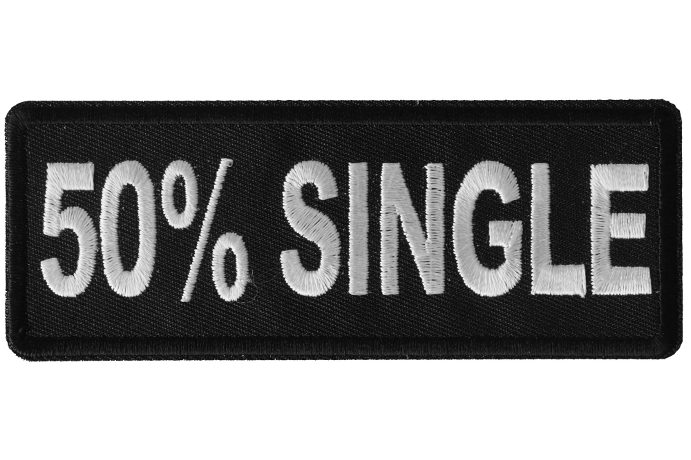 50 Percent Single Funny Iron on Patch