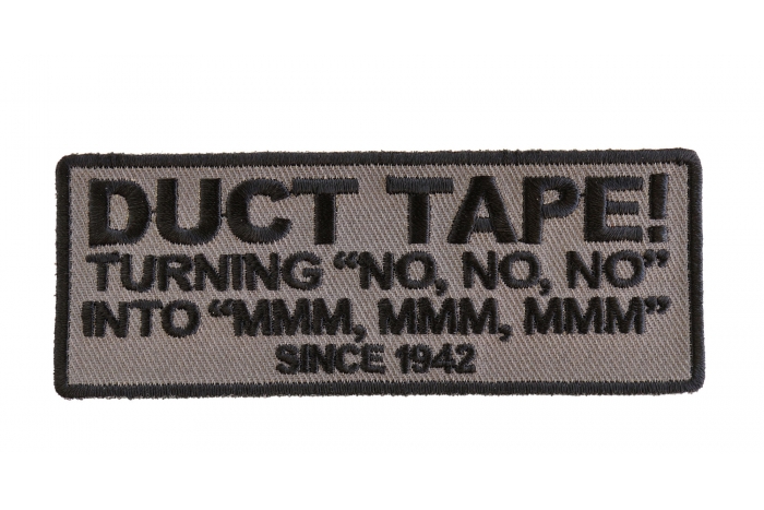Duct Tape Turning No No Patch In Gray Embroidered Patches by Ivamis