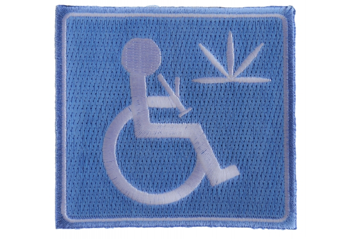 Handicap Stoner With Bong Iron on Funny Iron on Patch