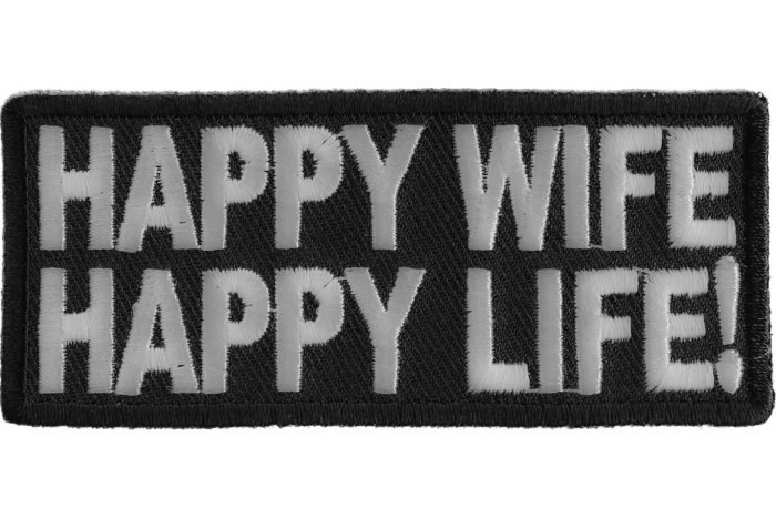 Happy Wife Happy Life Funny Iron on Patch