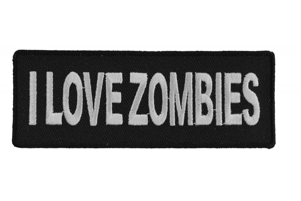 I Love Zombies Funny Iron on Patch