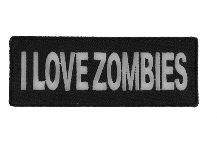 I Love Zombies Funny Iron on Patch