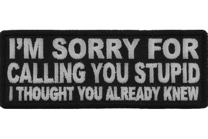 I'm Sorry For Calling You Stupid I Thought You Already Knew Funny Iron on Patch